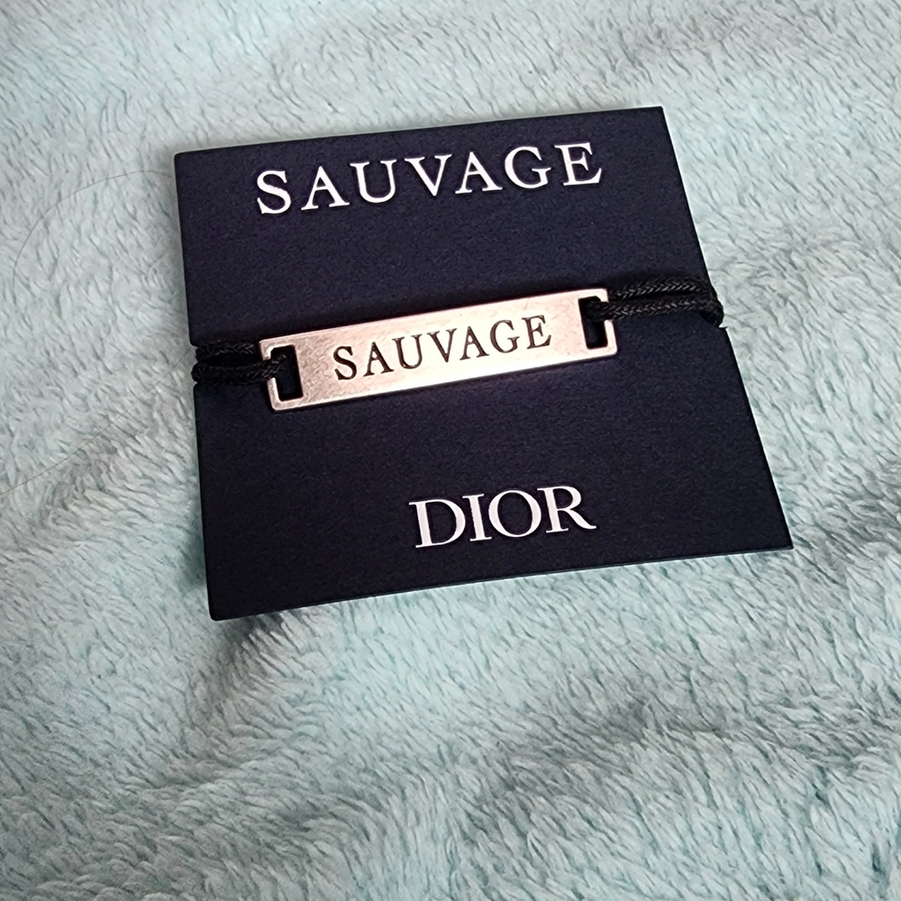 Dior Sauvage Silver and Black Adjustable  Bracelet Vip Gift - New Unisex